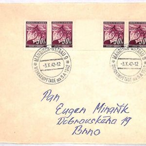 ai3458 - Bohemia and Moravia - POSTAL HISTORY - Gutter pair on COVER   - 1942