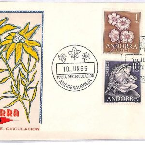 ai3452 - ANDORRA - POSTAL HISTORY -  FDC COVER - Flowers - 1966