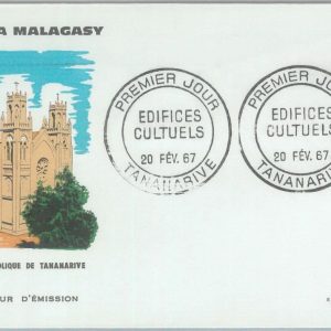 81130 -  MADAGASCAR  - POSTAL HISTORY - FDC COVER  1967  Architecture CATHEDRAL