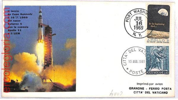 ai3189  - USA  Vaticano - POSTAL HISTORY - Event Cover - SPACE  1969