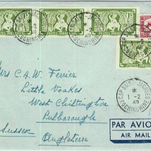 91227 -  INDOCHINE - Postal History - AIRMAIL  COVER  to  ENGLAND  1949