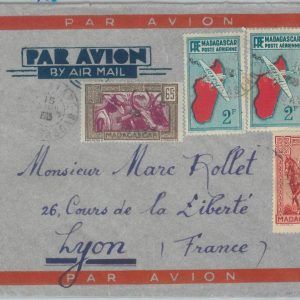 81045 - MADAGASCAR - POSTAL HISTORY - AIRMAIL COVER to FRANCE 1938