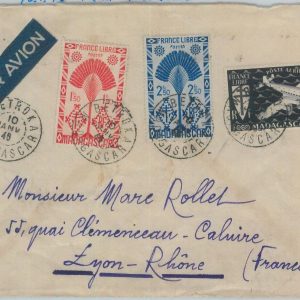 80995 -  MADAGASCAR - POSTAL HISTORY - AIRMAIL COVER from BETROKA to FRANCE 1946