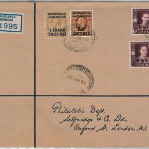 45021 BRITISH TANGIER  Morocco agencies -  POSTAL HISTORY: REGISTERED COVER to G