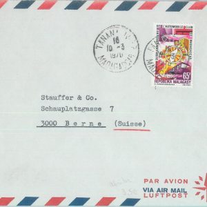 81078 - MADAGASCAR - POSTAL HISTORY -  Airmail COVER 1970  AUTOMOBILES