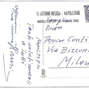 ai3591 - ITALY - POSTAL HISTORY - Postcard - Music - 1960 NAPOLI