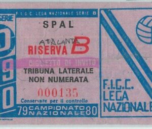 C0157 - Vecchio  BIGLIETTO  CALCIO - 1979 / 1980 : SPAL - RISERVA B (ATALANTA)