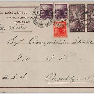 47408 - ITALIA REPUBBLICA  Storia Postale: BUSTA Posta Aerea TARIFFA 144 L. 1947