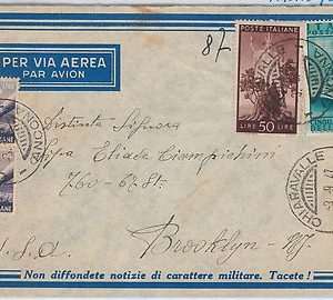 47417 - ITALIA REPUBBLICA - Storia Postale: BUSTA Posta Aerea TARIFFA 87 L. 1947