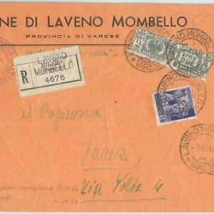 73810 - STORIA POSTALE -affrancatura mista REGNO + RSI su BUSTA  1944  Pacchi