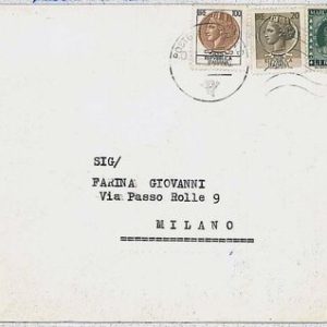 37737  REPUBBLICA Storia Postale - MARCA DA BOLLO passata  per posta! SIRACUSANA