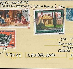37745  REPUBBLICA Storia Postale - INTERO POSTALE : 60 L Siracusana RACCOMANDATA