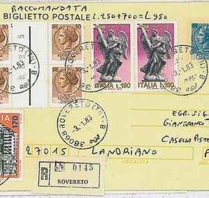 ITALIA REPUBBLICA Storia Postale - INTERO POSTALE : 60 L Siracusana RACCOMANDATA