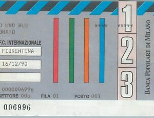 C0176 - Vecchio  BIGLIETTO PARTITA  CALCIO - 1990 / 1991 : INTER - FIORENTINA