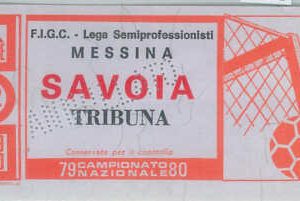 C0181 - Vecchio  BIGLIETTO PARTITA  CALCIO - 1979 / 1980 : MESSINA - SAVOIA