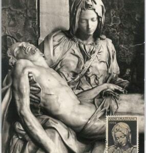 54560 -  ITALY - POSTAL HISTORY: MAXIMUM CARD - 1954  ART Religion MICHELANGELO