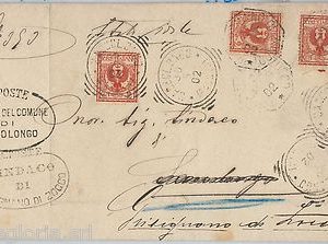 STORIA POSTALE :  BUSTA con COLLETTORIA di Grisignano di Zocco / SACCOLONGO 1902
