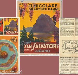 64065 - DEPLIANT TURISTICO d'Epoca - ANNI '30/'50 - MONTE San SALVATORE Lugano