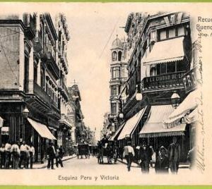 af0218 - ARGENTINA - VINTAGE POSTCARD - Buenos Aires - Esquina Peru y Victoria