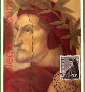 32584 - MALTA -  MAXIMUM CARD - 1965 - Dante , Writer