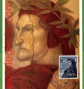 32583 - MALTA -  MAXIMUM CARD - 1965 - Dante , Writer