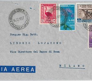 54081 - ITALIA COLONIE: SOMALIA -  BUSTA con bella AFFRANCATURA 1957