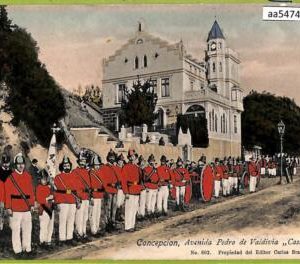 aa5474 - CHILE - Vintage Postcard - Concepcion, Bomberos