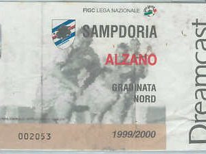 C0213 - Vecchio  BIGLIETTO PARTITA  CALCIO 1999/2000 : SAMPDORIA - ALZANO