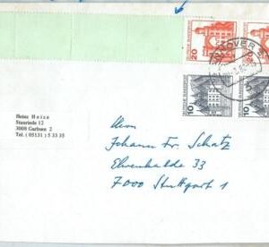 69979 - GERMANY Bund - POSTAL HISTORY - COIL STAMPS on COVER  1982