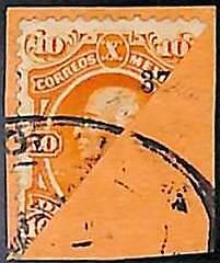 94944a  - MEXICO -  STAMPS  - Yvert #57 BISECTED -   Fine USED on COVER Cut-out