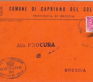 47474 - ITALIA  Storia Postale: SIRCUSANA su BUSTA comunale: Capriano del Colle
