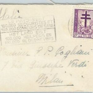 58001 - BELGIUM Belgique - POSTAL HISTORY: COVER  1952 - MEDICINE Tuberculosis