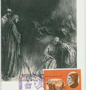 37209 - PARAGUAY - MAXIMUM CARD : Dante Alighieri LITTERATUTE - 1966  #1