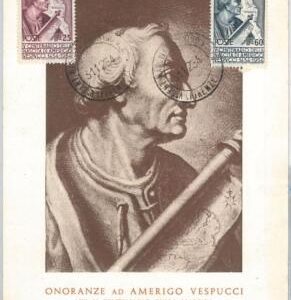 51374  - ITALY - MAXIMUM CARD - 1954  VESPUCCI: FDC Postmark!