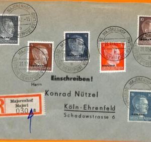 99303 - LATVIA Germany Ostland - POSTAL HISTORY - REGISTERED COVER from MAJORI