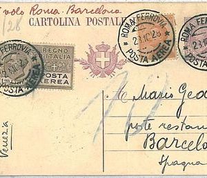 ITALIA storia postale - PRIMI VOLI - Intero Postale ROMA / BARCELONA 23.10.1928
