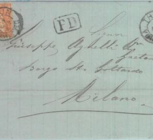 89080 - SWITZERLAND - POSTAL HISTORY - SBHV # 33 on COVER to ITALY 1868