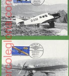 ag7351 - GERMANY - Set of 3  MAXIMUM CARD - 09.04.1991 - Airplane