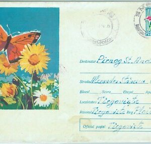 67484 -  ROMANIA  - Postal History - Postal Stationery COVER - BUTTERFLY 1965