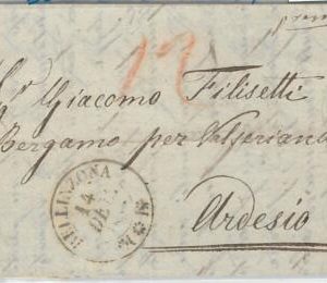 65713 - SWITZERLAND  - POSTAL HISTORY:  PREFILATELIC COVER from BELLINZONA 1849