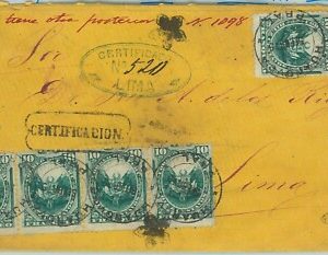 68767 - PERU - Postal History - Beautiful REGISTERED Cover HUANOYCA - 1879