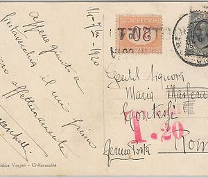 54110 - ITALIA  REGNO - Storia Postale: SEGNATASSE su CARTOLINA per FERMO POSTA