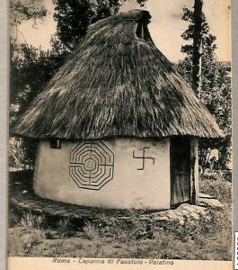 ab0394 - VINTAGE POSTKARTE - ROM Stadt: Faustulus' Hütte - Platin
