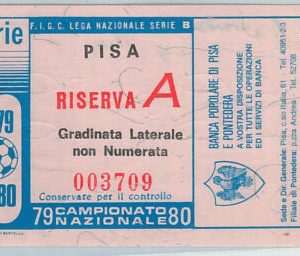 C0233 - Vecchio  BIGLIETTO PARTITA  CALCIO 1979/80  PISA - RISERVA A