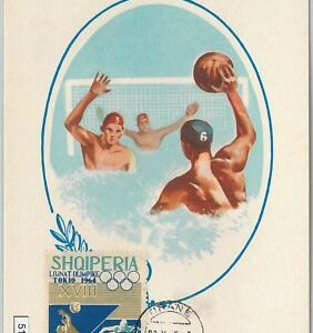 51323 -  ALBANIA  - MAXIMUM CARD - 1964 OLYMPIC GAMES : FOOTBALL Water Polo