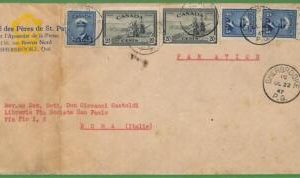 ZA1463 - CANADA - POSTAL HISTORY -  AIRMAIL Cover to ITALY - 1947