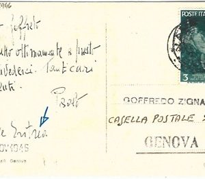 71240 - ITALIA - STORIA POSTALE : MARINA R. Nave ERITREA Paquebot 1946