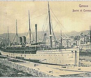35661  CARTOLINA d'Epoca GENOVA - BACINI di CARENAGGIO 1901