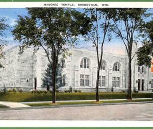 ah2216 - VINTAGE POSTCARD - MASONIC Temple, Sheboygan, Wis. - 1949