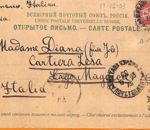 99295 - Russia - POSTAL HISTORY - POSTCARD from MITAU Latvia to ITALY 1903